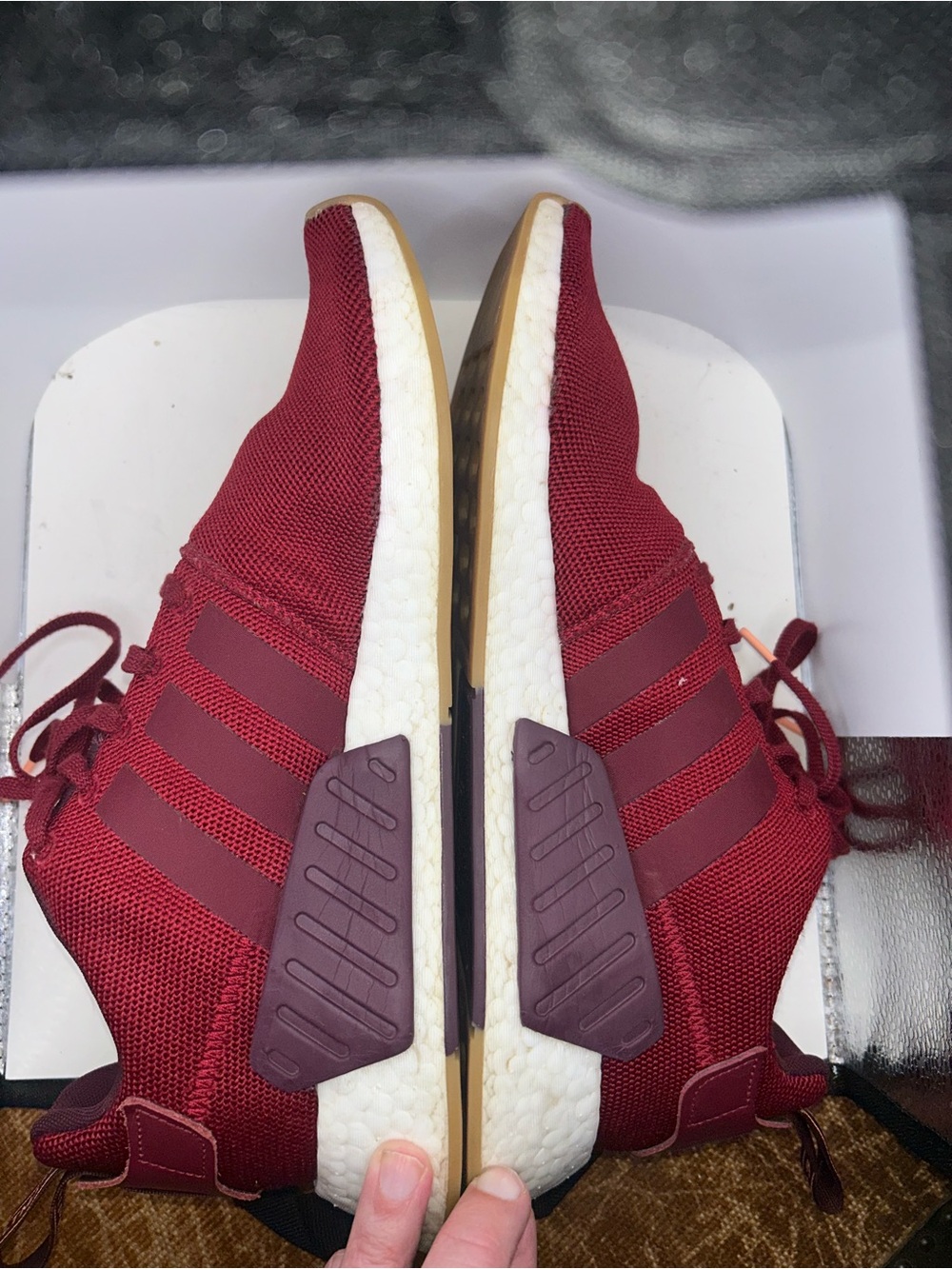 adidas NMD R2 Collegiate Burgundy CQ2404 Men's Size 11 Maroon Boost Sneakers - Picture 10 of 11